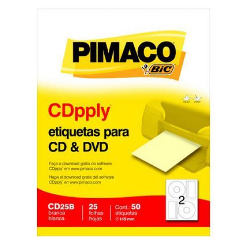 ETIQUETAS BIC CD/DVD CARTA BLANCA 115MM C/25 - CD25B