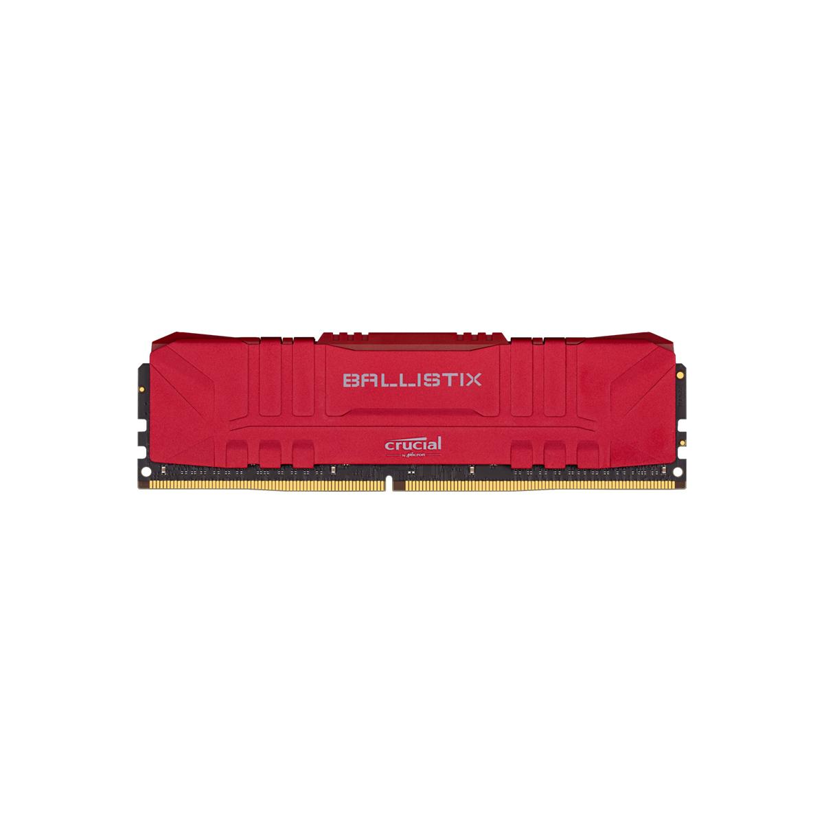 MEMORIA DIMM DDR4 CRUCIAL BALLISTIX (BL16G32C16U4R) 16GB 3200MHZ, RED HEATSINK, CL16 - CRUCIAL