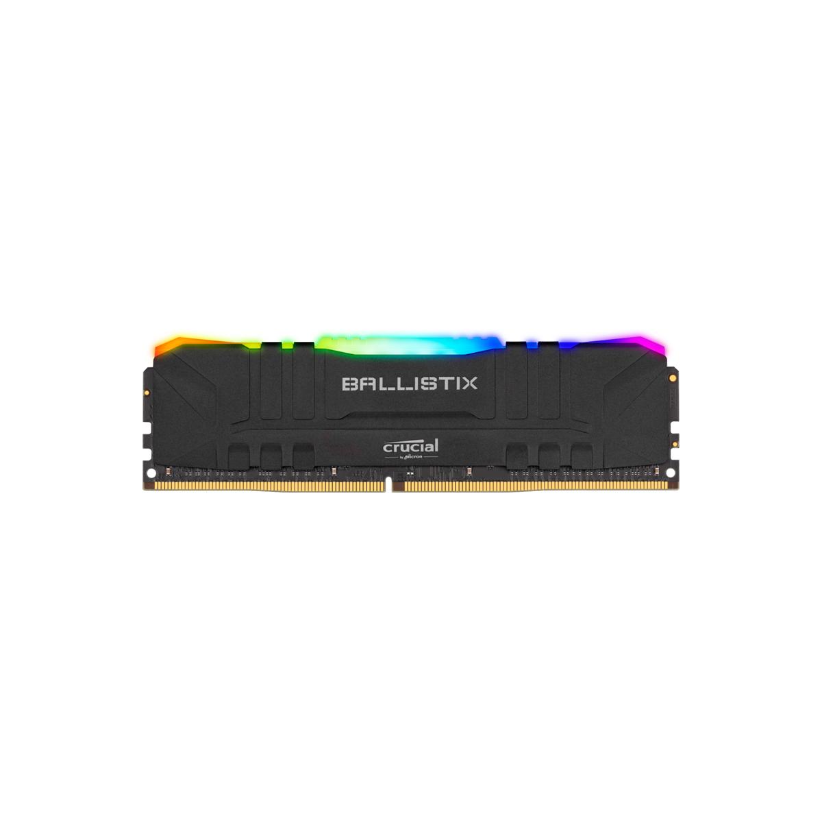 MEMORIA DIMM DDR4 CRUCIAL BALLISTIX (BL8G32C16U4BL) RGB 8GB 3200MHZ, BLACK HS, CL16 - CRUCIAL