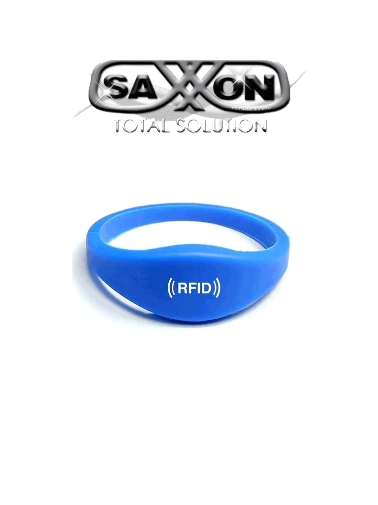 SAXXON BTRW01 - Brazalete de Proximidad RFID 125 Khz / Color Azul / Material Silicon / Compatible con Controles de Acceso - BTRW01