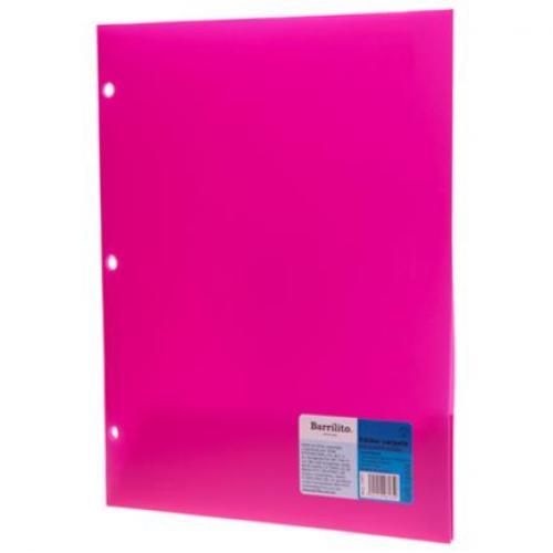 Folder Barrilito Plástico Carta C/Solapa Color Magenta C/12 Pzas - BARRILITO