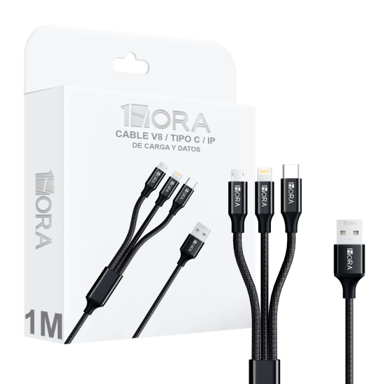 Cable 1 Hora 3 en 1                      Marcas de productos compatibles Samsung / nexus / htc / Motorola / Nokia / lg / Sony/ BlackBerry / ps4 controller / ps vita / gps devices/ tablets /bluetooth headset/ external batteries etc largo del cable 1.2 m                                             .                                        - CAB259