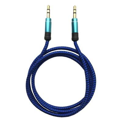 Cable De Stereo Nylon Brobotix 1Mts  Cable De Stereo Nylon 1Mts 1 M MachoMacho Azul Nylon Auxiliar  1MTS  180389-1 - 180389-1