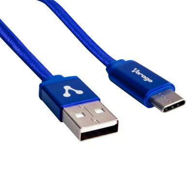 Cable USB Tipo C VORAGO 1 mt carga rapida, USB, USB C, Macho/Macho, 1 m, Azul 1 mt carga rapida CAB-123AEAN 7502266677611UPC  - CAB-123A