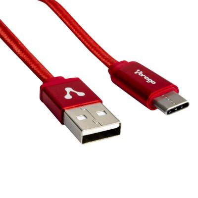 Cable USB Tipo C VORAGO 1 mt carga rapida, USB, USB C, Macho/Macho, 1 m, Rojo 1 mt carga rapida CAB-123REAN 7502266677604UPC  - CAB-123R