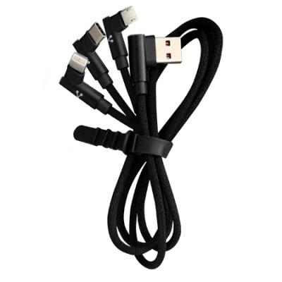 Cable USB 3 en 1 VORAGO CAB-308, USB A, USB Tipo A Macho a 3 puntas, 1,3 m, Negro CAB-308 CAB-308 EAN 7502266677970UPC  - CAB-308