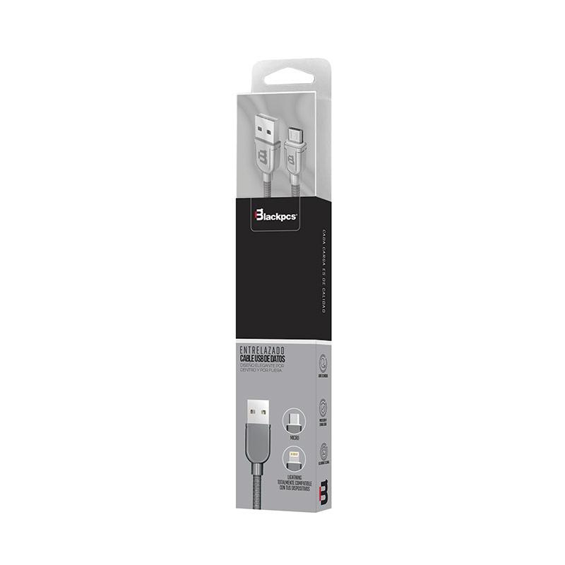 Cable USB Blackpcs CASMTE-3, USB, Micro USB, 1 m, Plata CASMTE-3 CASMTE-3 EAN 7500463485381UPC  - BLACKPCS