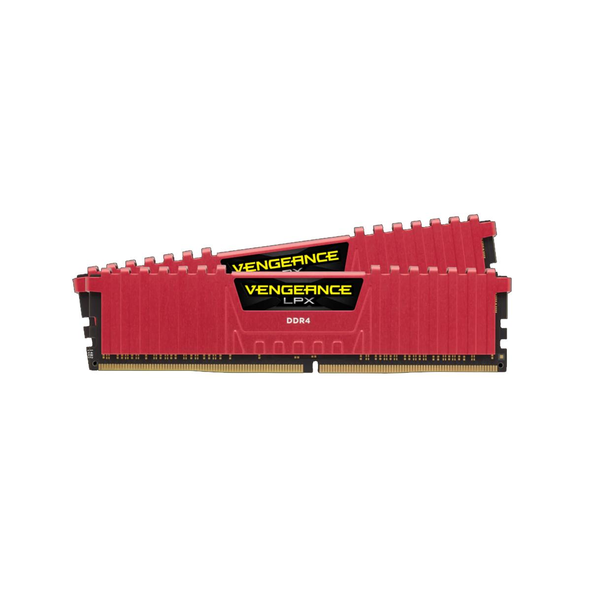 MEMORIA DIMM DDR4 CORSAIR (CMK16GX4M2A2666C16R) 16GB 2666MHZ (2X8GB) VENGEANCE LPX, ROJO - CMK16GX4M2A2666C16R