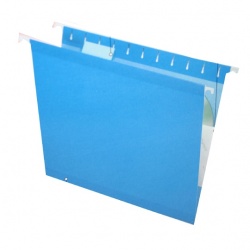Folder colgante Pendaflex carta color    Reforzados con polilaminado, etiquetas para jinetes, entintado mas claro en el interior, contiene 10% de fibras recicladas con 10% fibras post-consumo, caja con 25 piezas.                                                                                     ul caja con 25 pzas                      - 4152 1/5 BLU