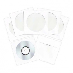 Sobre blanco para CD Fortec con ventana  Sobre tipo bolsa, papel de 90 gr, para proteger la información en general del disco compacto y reguardarlo de polvo y humedad, medida: 12.7 x 12.7 cm.                                                                                                          caja con 50 piezas                       - SCD-01