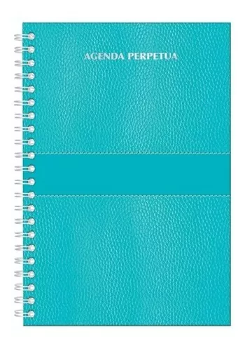 Agenda perpetua Pinos Altos color azul p Pasta con textura y apariencia piel, espiral metálico, papel bond de 70 g, medida: 14 x 21 cm, con 85 hojas. - AGP2