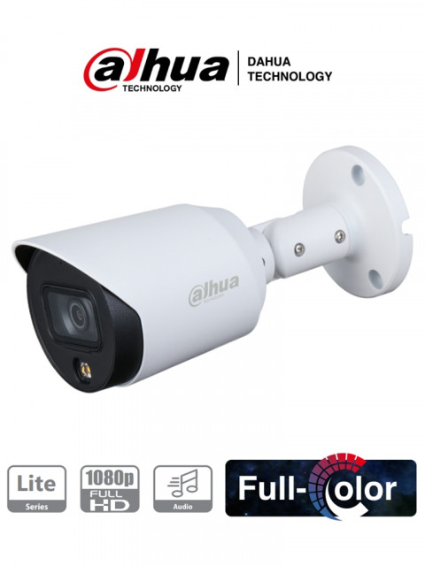 CAMARA DAHUA HAC-HFW1239T-A-LED BULLET  1080P 3.6MM 20M IP67 MIC/INTEGRADO - DAHUA