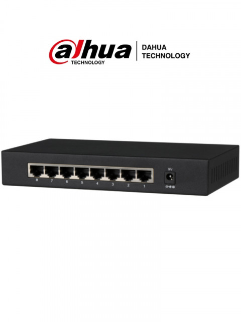 SWITCH DAHUA PFS3008-8GT 8 PUERTOS GIGABIT NO ADMINISTRABLE CAPA 2 10/100/1000 BASE-T 16G TASA DE REENVIO 119MBPS DRD6100001 - DRD6100001