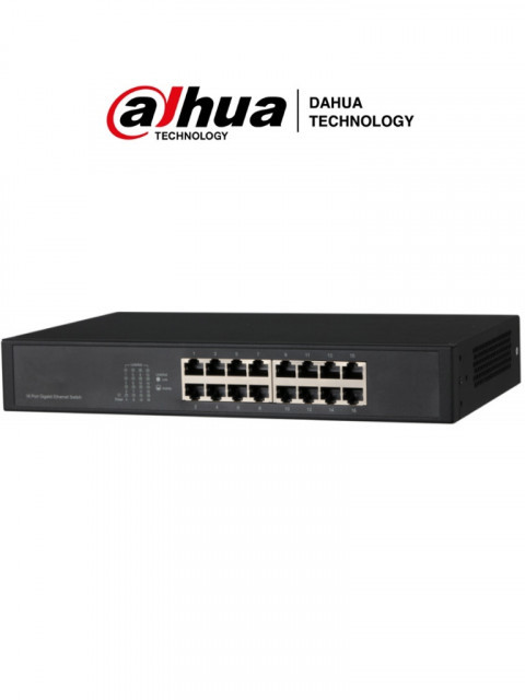 SWITCH DAHUA DHPFS301616GT 16 PUERTOS NO ADMINISTRABLE CAPA 2 10/100/1000 BASE-T SWITCHING 32G - DRD6100002