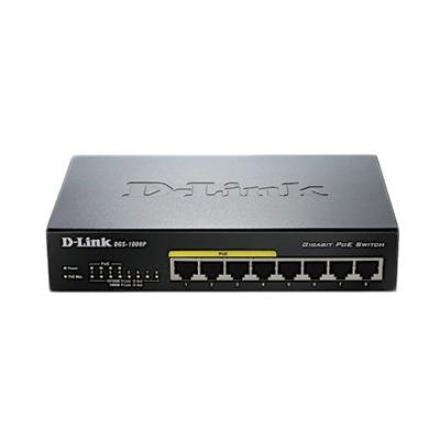Switch PoE Gigabit Ethernet No-Administrable de 8 puertos <br>  <strong>Código SAT:</strong> 43222600 - DGS1008P