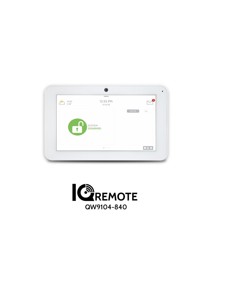 QOLSYS IQREMOTE - QW9104-840 Panel Touch Secundario de 7”Compatible con IQ Panel 2 Plus.  Cámara de 5MP Embebida y Control Completo de las funciones de seguridad  y Z-Wave.  - QOLSYS