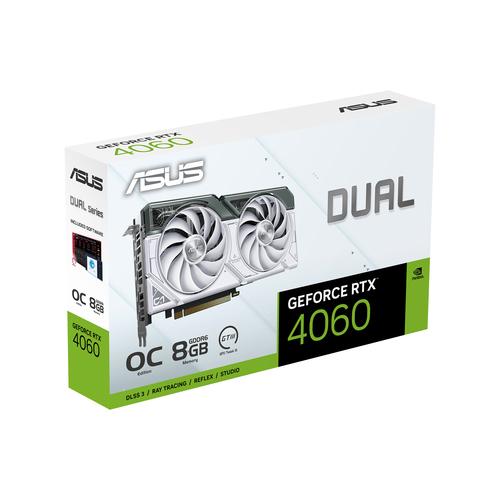 Tarjeta de Video ASUS NVIDIA Dual GeForce RTX 4060 White OC 8GB 128-bit GDDR6 PCI Express 40 DUAL-RTX4060-O8G-WHITE - ASUS