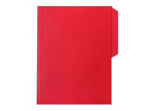 Folder de color Oxford carta color rojo Papel de color de 164 g, pre-suajado superior y lateral para broche de 8 cm, dobleces adicionales para expansión de hasta 2 cm, paquete con 25 piezas. - M763 1/2 RJ