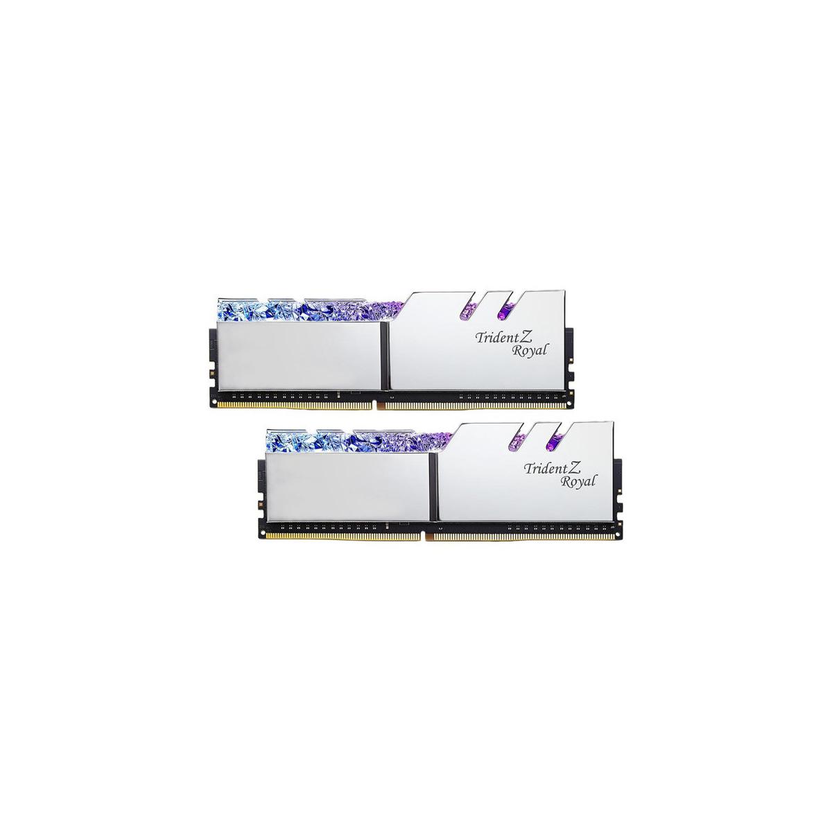 MEMORIA DIMM DDR4 G.SKILL (F4-3200C16D-32GTRS) 32GB (2X16GB) 3200 MHZ, TRIDENT ROYAL SILVER - F4-3200C16D-32GTRS