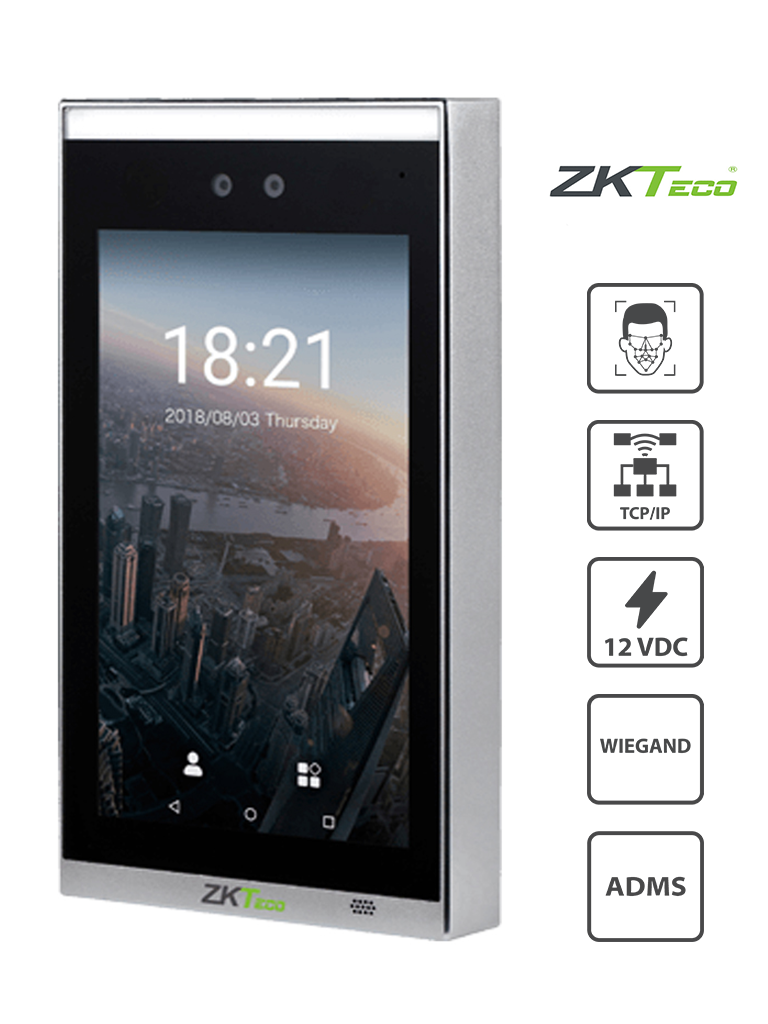 ZKTECO FACEDEPOT7B Android - Terminal de Control de Acceso con Reconocimiento Facial / para Interior / 10000 Rostros / 7 Pulgadas / SO Android/ #SinContacto - FaceDepot-7B