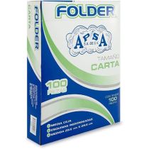 Folder azul APSA tamaño carta  , paquete Medidas 235 cm ancho x 295 cm largo, alta capacidad de almacenamiento, suaje lateral y superior para broche, guías laterales para dar dimensión y puntas redondeadas                                                                                            con 100  piezas                          - APSA