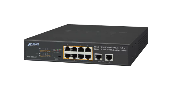 SWITCH 8 PTOS GIGABIT POE PLANET GSD-1008HP NO ADMINISTRABLE  - GSD-1008PAQ-756