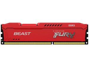 FURY RAM BEAST RED 8G DIMM DDR3 1600-mhz-cl10 UPC 0740617318098 - KF316C10BR/8