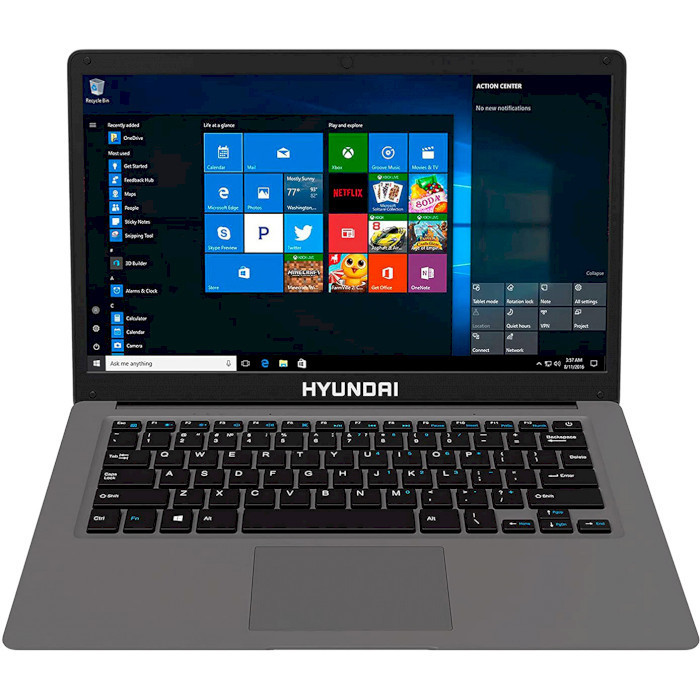 Refurbished Hyundai HyBook, 14.1" Celeron Laptop, 4GB RAM, 64GB Storage, Expandable 2.5" SATA HDD Slot, Windows 10 Home S Mode, WiFi, Space Gray - Grade B HTLB14INC4Z1ESG-GRB UPC  - HTLB14INC4Z1ESG-GRB
