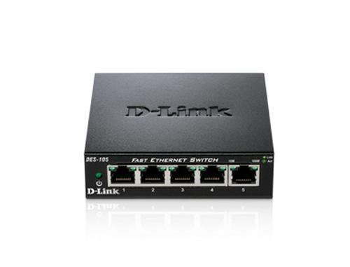 D-Link DES-105 Interruptor de escritorio de metal no administrado de 5 puertos 10/100 - DES-105