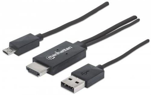 151511 CABLE MHL MICRO USB A HDMI USB-A P/ALIMENTACION UPC 0766623151511