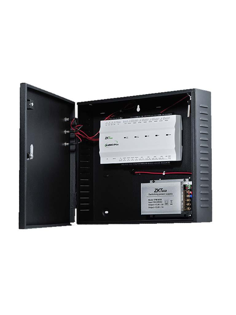 ZKTECO INBIO460PROBOX - Panel de Control de Acceso de 4 Puertas / Hasta 8 Lectoras FR1XXX / Compatible con Biosecurity Modulo de Acceso / Gabinete y Fuente incluido / Green Label / Requiere Licencia - ZKTECO