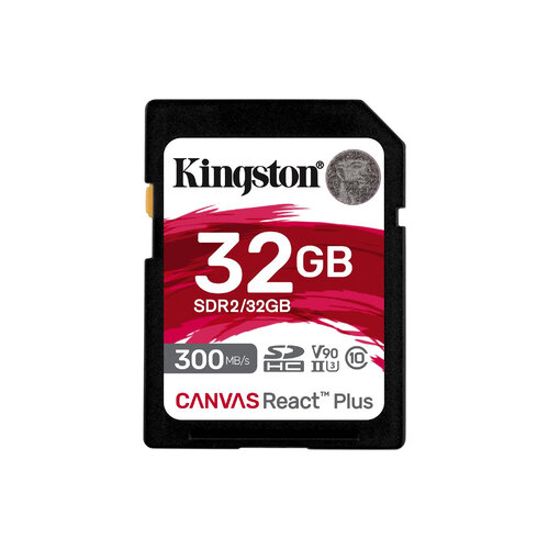 SDR2/32GB Memoria Sd Kingston Sdhc Canvas React Plus 300R Uhs Ii V90 Sdr2 32Gb 