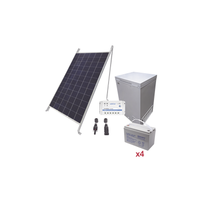Kit de energía solar para congelador de 100 L de aplicaciones aisladas de la red eléctrica <br>  <strong>Código SAT:</strong> 26111607 <img src='https://ftp3.syscom.mx/usuarios/fotos/logotipos/epcom_powerline.png' width='20%'>  - KIT-FZ-100