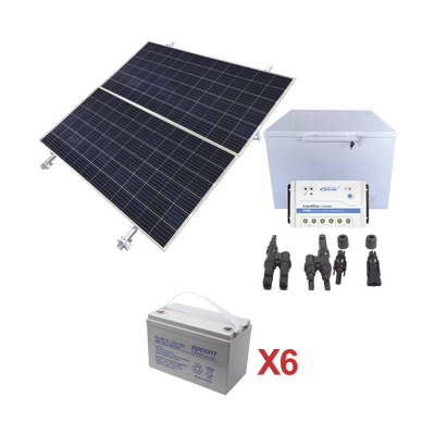 Kit de energía solar para congelador de 250 L de aplicaciones aisladas de la red eléctrica <br>  <strong>Código SAT:</strong> 26111607 <img src='https://ftp3.syscom.mx/usuarios/fotos/logotipos/epcom_powerline.png' width='20%'>  - EPCOM POWERLINE