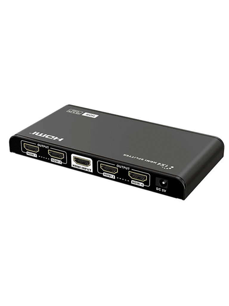 SAXXON LKV314HDR-V2.0 - Divisor HDMI de 1 Entrada y 4 salidas / Ultra HD 4K  x 2K @ 30 Hz / 1080P Full HD / Distancia 5M en entrada y 5M en salidas/  Switch EDIDLKV314HDR-V2.0