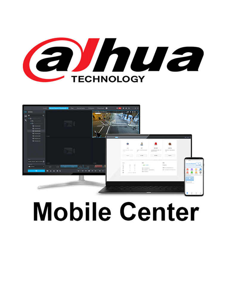 DAHUA MOBILE CENTER 01 CH - Licencia individual para 1 Canal de video Mobile Center/ Solución Móvil Dahua / Windows 10 / SOBRE PEDIDO - DAHUA