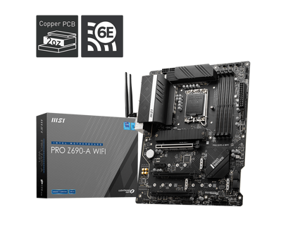 PRO Z690-A WIFI MB MSI PRO Z690-A WIFI 1700 12th Gen, DDR5, ATX PRO Z690-A WIFI