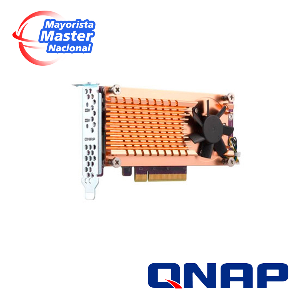 QNAP QM2-2P-384 DUAL M.2 PCIE SSD EXPANSION CARD; SUPPORTS UP TO TWO M.2 2280/22110 FORMFACTOR M.2 PCIE (GEN3 X4) SSDS; PCIE GEN3 X8 HOST INTERFACE; LOW-PROFILE BRACKET PRE-LOADED, LOW-PROFILE FLAT AND FULL-HEIGHT ARE BUNDLED. <br><br>SOBRE PEDIDO 20 días, Código SAT 43201609 - QM2-2P-384
