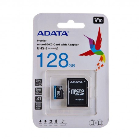 MICRO SD ADATA PREMIER 128GB / 85/25MB/S / SDHC/SDXC UHS-I / CLASE10 A - USDX128CLA1