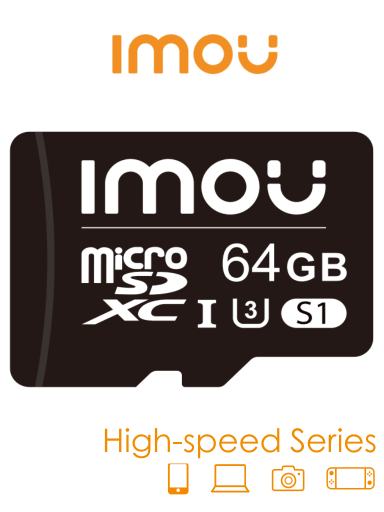 IMOU ST2-64-S1 - Memoria MicroSD de 64 Gb/ UHS-1, Clase 10, U3, V30/ 3D TLC NAND flash/ Velocidad de Lectura 95MB/s/ Ideal Para Cámaras de Seguridad, Teléfonos, Tablet, etc./  - ST2-64-S1