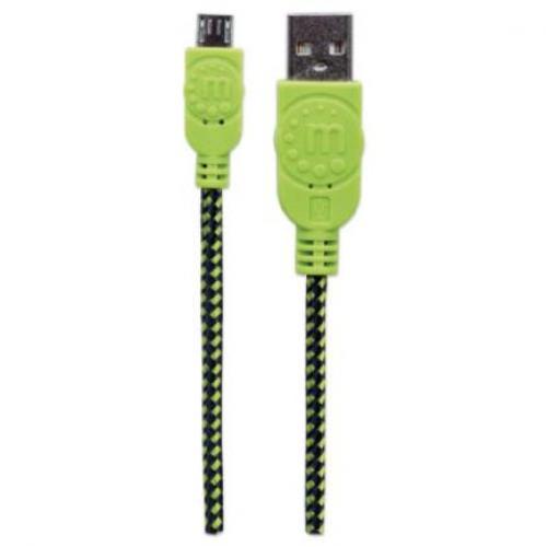 Cable Manhattan Micro-B USB Alta Velocidad 1m Color Negro-Verde - 352772