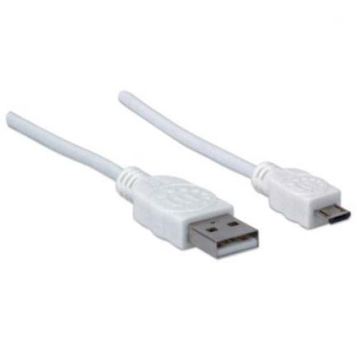 323987 Cable Manhattan USB-A Micro USB-B 2.0 Alta Velocidad 1m Color Blanco