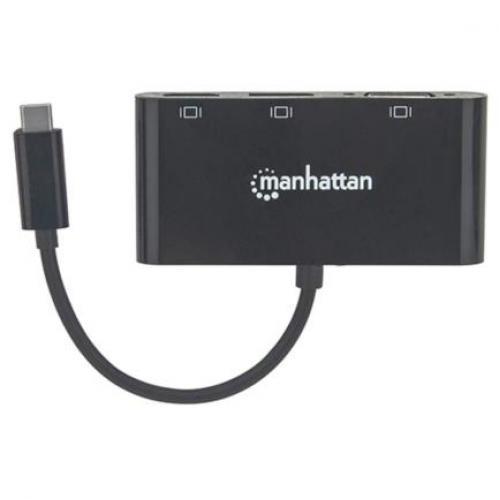 152990 Convertidor Manhattan Video USB-C a HDMI/DP/SVGA Color Negro