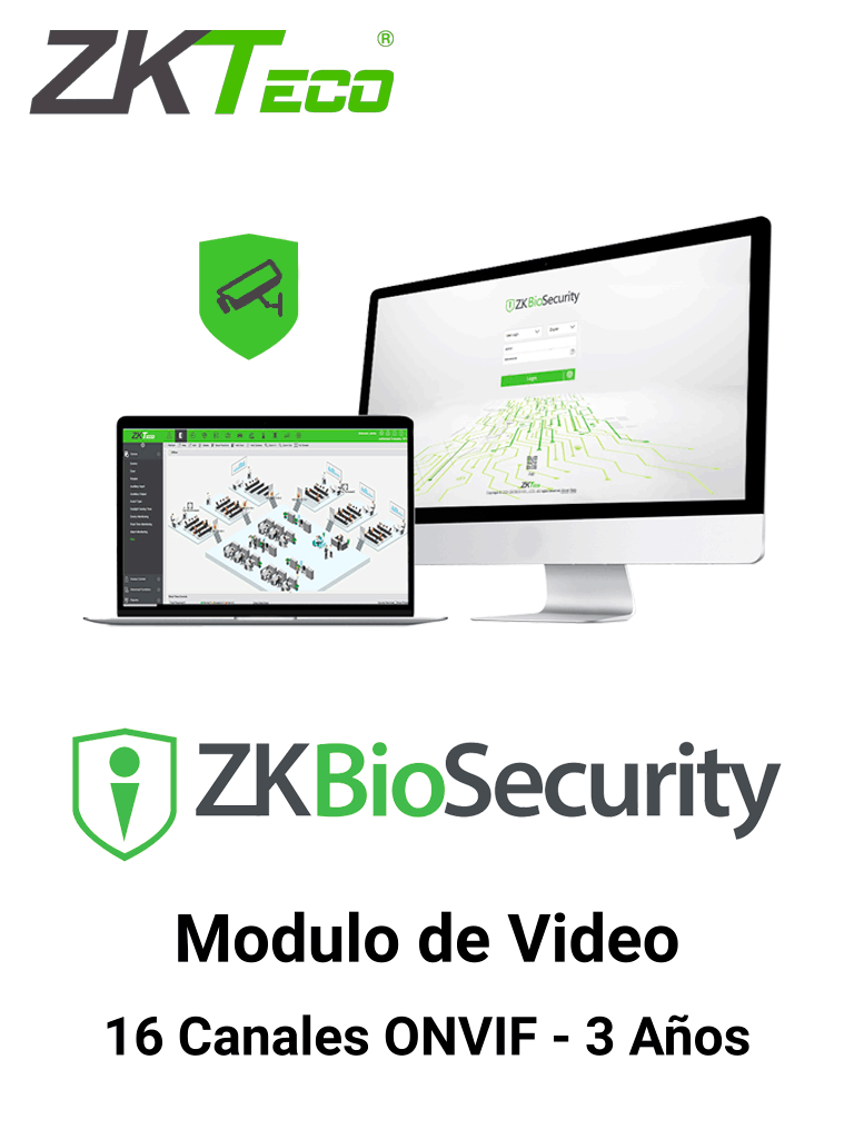 ZKTECO ZKBSVIDP163Y - Modulo de Vídeo para Biosecurity / Soporta hasta 16 Canales / ONVIF / Vigencia 3 Años - ZKBS-VID-P16 3 YEARS