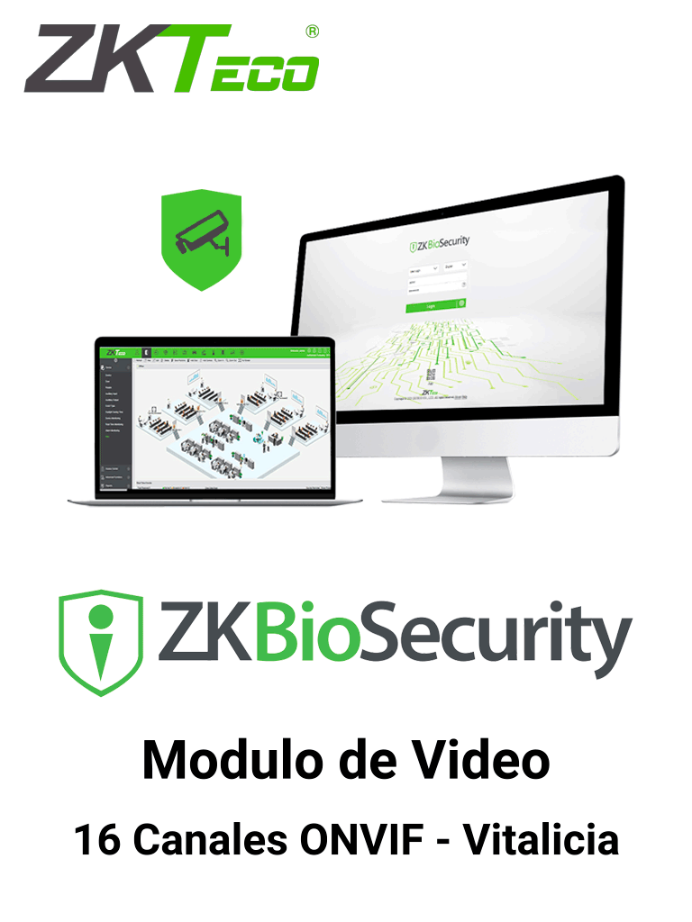 ZKTECO ZKBSVIDP16 - Modulo Vitalicio de Vídeo para Biosecurity / Soporta hasta 16 Canales / ONVIF - ZKTECO