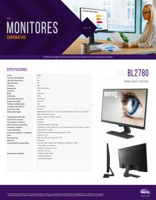 Monitor BENQ BL2780, 27 pulgadas, 250 cd / m², 1920 x 1080 Pixeles, 5 ms, Negro BL2780 BL2780 EAN UPC 840046034726 - BL2780