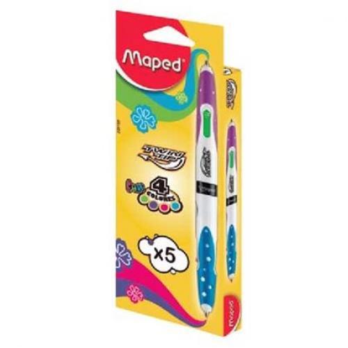BOLÍGRAFO MAPED TWIN TIP 4COLORES FANCY CAJA C/5 - MAPED