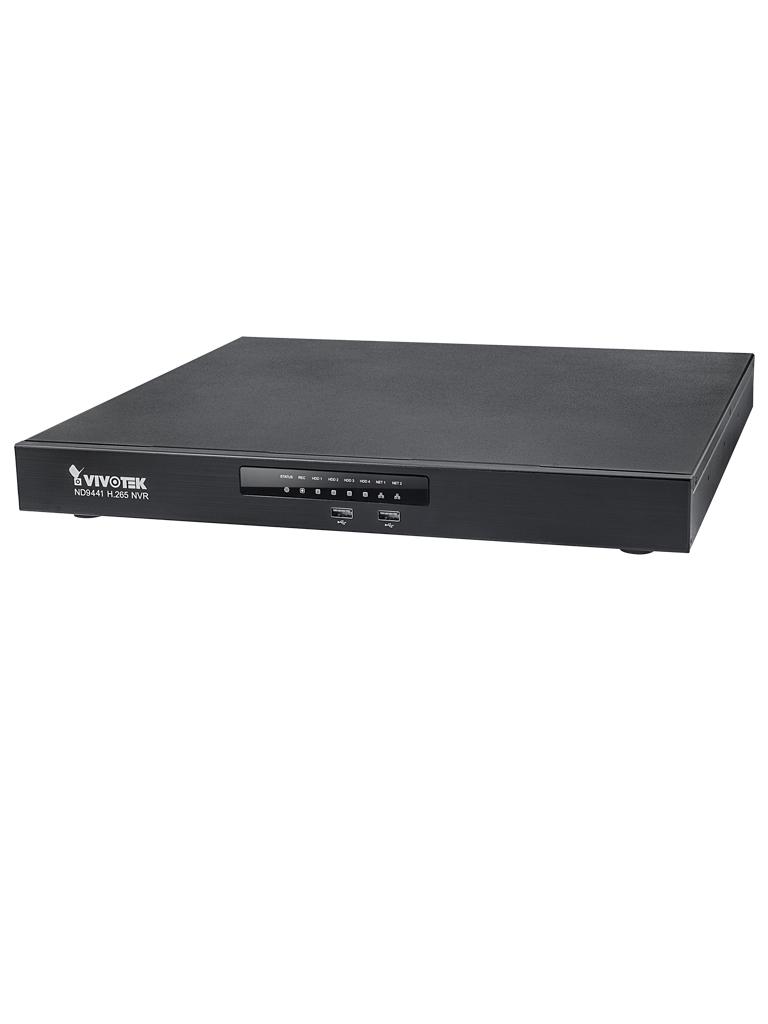 VIVOTEK ND9441 - NVR 16 Canales / 4 Bahias / Salida  HDMI y VGA / LAN Dual / H264 Y H265 / ONVIF / EZ CONNECT #ultimaspiezas - ND9441