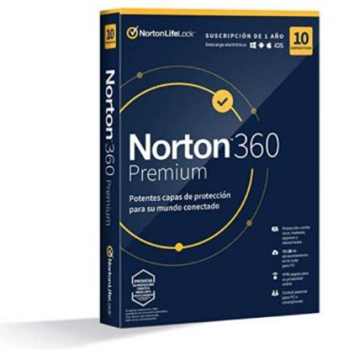 Licencia Antivirus Norton 360 Premium/Total Security 1 Año 10 Dispositivos Caja - TMNR-035-C