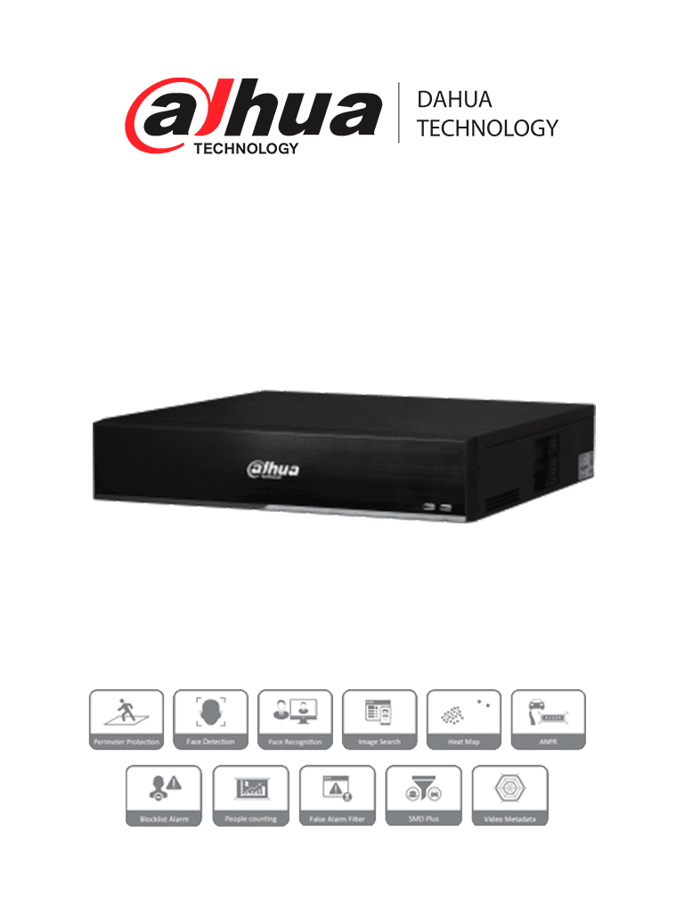 DAHUA NVR5864-I/L- NVR de 64 Canales IP /hasta 24 MP/ WizMind/ H265+/ H265/ H264/ 320 Mbps de grabación/ 2 HDMI/ #Proyectos - DHI-NVR5864-I/L
